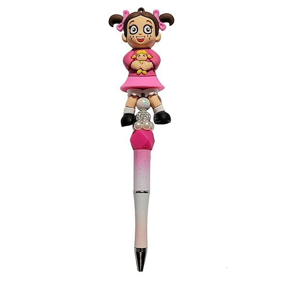 La Popis El Chavo Del 8 Custom Beaded Ballpoint Twist Pen Topper Pink - Picture 1 of 6